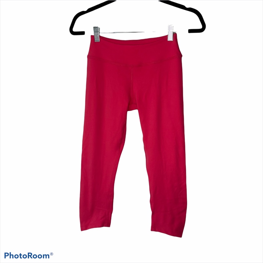 Beyond Yoga Pink Leggings, Cropped, Ruching Detail